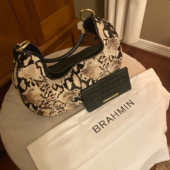 Brahmin Bags Brahmin Fur Snakeskin Pattern Shoulder Bag And